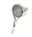 Charm de plata esterlina Raqueta de tenis .925 x 1 Colgantes de raqueta y raquetas