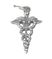 Caduceus berlock i sterlingsilver .925 x 1 Charm för medicinsk medicin