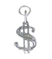 Breloque en argent sterling signe du dollar .925 x 1 Breloques symbole des signes du dollar