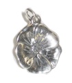 Charm de plata de ley con flor de camrose .925 x 1 Charms de flores