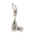 Ciondolo in argento sterling con palla e spilla da bowling .925 x 1 ciondoli Bowler