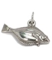 Pacific hälleflundra sterling silver charm .925 x 1 Ocean Sea Fish charm