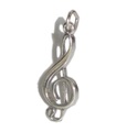 Ciondolo in argento sterling con chiave di violino .925 x 1 ciondoli con note musicali