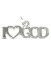 I Love God charm i sterling silver .925 x 1 Holy Loving Gods berlocker