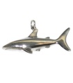 Shark 2D großer Sterling Silber Charm - Anhänger .925 x 1 Sharks