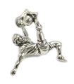 Joueur de football breloque en argent sterling .925 x 1 breloques de joueurs de football