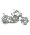 Breloque 2D en argent sterling de moto .925 x1 Breloques de motard de vélo de moto