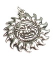 Sonne Gesicht Sterling Silber Charm Anhänger .925 x 1 Wetter Charms