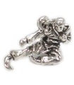 Charm in argento sterling con calcio volante di arti marziali .925 x 1 Judo Kung Fu