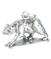 Breloque ours en argent sterling avec parc national de Yellowstone sur la base .925