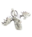 Elchkopf Sterling Silber Charm .925 x 1 Tier Charms