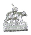 Bear of Yellowstone National Park charm i sterling silver .925 x 1