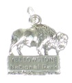 Yellowstone National Park Buffalo Bison charm i sterling silver .925 x 1