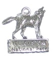 Wolf of Yellowstone National Park charm i sterling silver .925 x 1