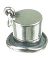 Charme en argent sterling de chapeau haut de forme .925 x 1 Smart Dress Gents Hats charms