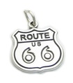 Route 66 charm i sterlingsilver .925x1 USA America Road Trip berlocker