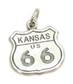 Route 66 Kansas charm i sterling silver .925 x 1 AMERIKA berlocker