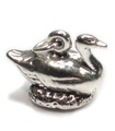 Geese a Laying Sterling Silber Charm .925 x 1 Weihnachtsanhänger