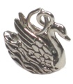 Schwan Sterling Silber Charm .925 x 1 Schwäne und schwimmende Weihnachtsanhänger