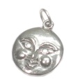 Mondgesicht Sterling Silber Charm .925 x 1 Monde und Himmlische Charms