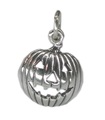 Kürbis Kürbislaterne Sterling Silber Charm .925 x 1 Halloween Charms