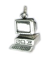 Computer 2D Sterling Silber Charm .925 x 1 IT Desktop Computer Charms