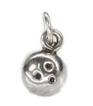 Bola de boliche de diez bolos PEQUEÑO Charm de plata de ley .925 x 1 Charm de cuenco