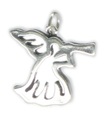 Breloque en argent sterling corne soufflant d'ange .925 x 1 Anges - Charmes sacrés