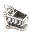 Shopping Trolley Sterling Silber Charm .925 x 1 Shoppers Cart Charms