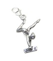 Gymnast on Beam sterling silver clip charm .925 x 1 Gymnastics charms