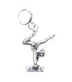 Ginnasta su ciondolo in argento sterling montato su perlina .925 x 1 Ginnastica