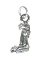 Charm in argento sterling ragazza che prega .925 x 1 Lord Prayers God charms