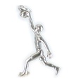 Ciondolo grande in argento sterling giocatore di basket - ciondolo .925 x 1 charms