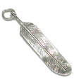 Feder Sterling Silber langer Charm - Anhänger .925 x 1 Federn Anhänger