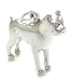 Boston Terrier charm i sterling silver .925 x 1 Terrier hundar charm