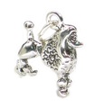 Breloque en argent sterling caniche .925 x 1 Caniches Chien chiens breloques