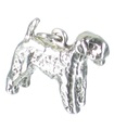 Breloques en argent sterling pour chien Airedale Terrier. 925 x1 Breloques pour chiens Airdales