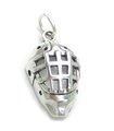 Ciondolo in argento sterling con maschera da hockey su ghiaccio .925 x 1 ciondoli per maschere