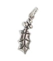 Stechpalme Blatt Sterling Silber Charm .925 x 1 Weihnachtsanhänger