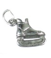 Ice Skate charm i sterling silver .925 x 1 Skating Skate Boot charm