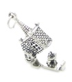 Kirche Sterling Silber Charm .925 x 1 Kirchen Hochzeit Heiliger Gott Charms