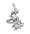 Chat jouant avec une boule en argent sterling .925 x 1 Breloques chats