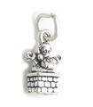 Babbo Natale nel camino PICCOLO ciondolo in argento sterling .925 x 1 ciondolo Babbo Natale