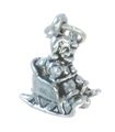 Santa Father Christmas in sleigh sterling silver charm .925 x 1 charms