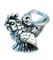 Französische Henne Sterling Silber Charm .925 x 1 Hennen Weihnachtsanhänger