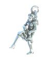 Lady Dancing Sterling Silber Charm .925 x 1 Weihnachtsanhänger