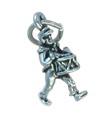 Drummer Drumming Sterling Silber Charm .925 x 1 Weihnachtsanhänger