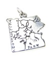 Yellowstone karta berlock i sterlingsilver .925 x 1 Yellow Stone Maps berlocker