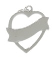 Engravable Heart plain silver charm pendant .925 x 1 Love charms