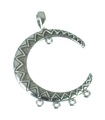 Crescent Shaped charm Holder sterling silver pendant .925 x 1 holders